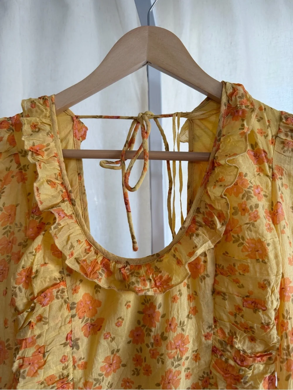 Free People Another Life Floral Top in Honey Combo XS